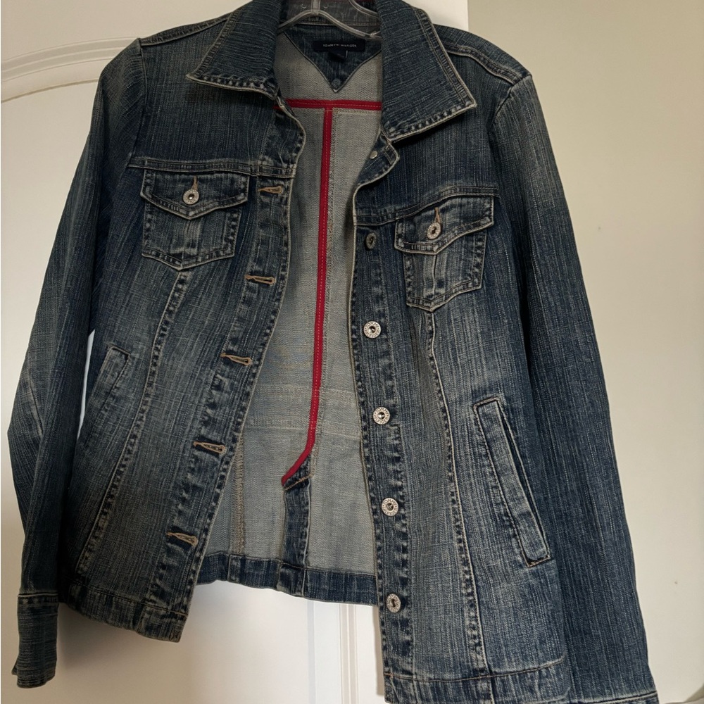 Denim Jacket with Button Closure